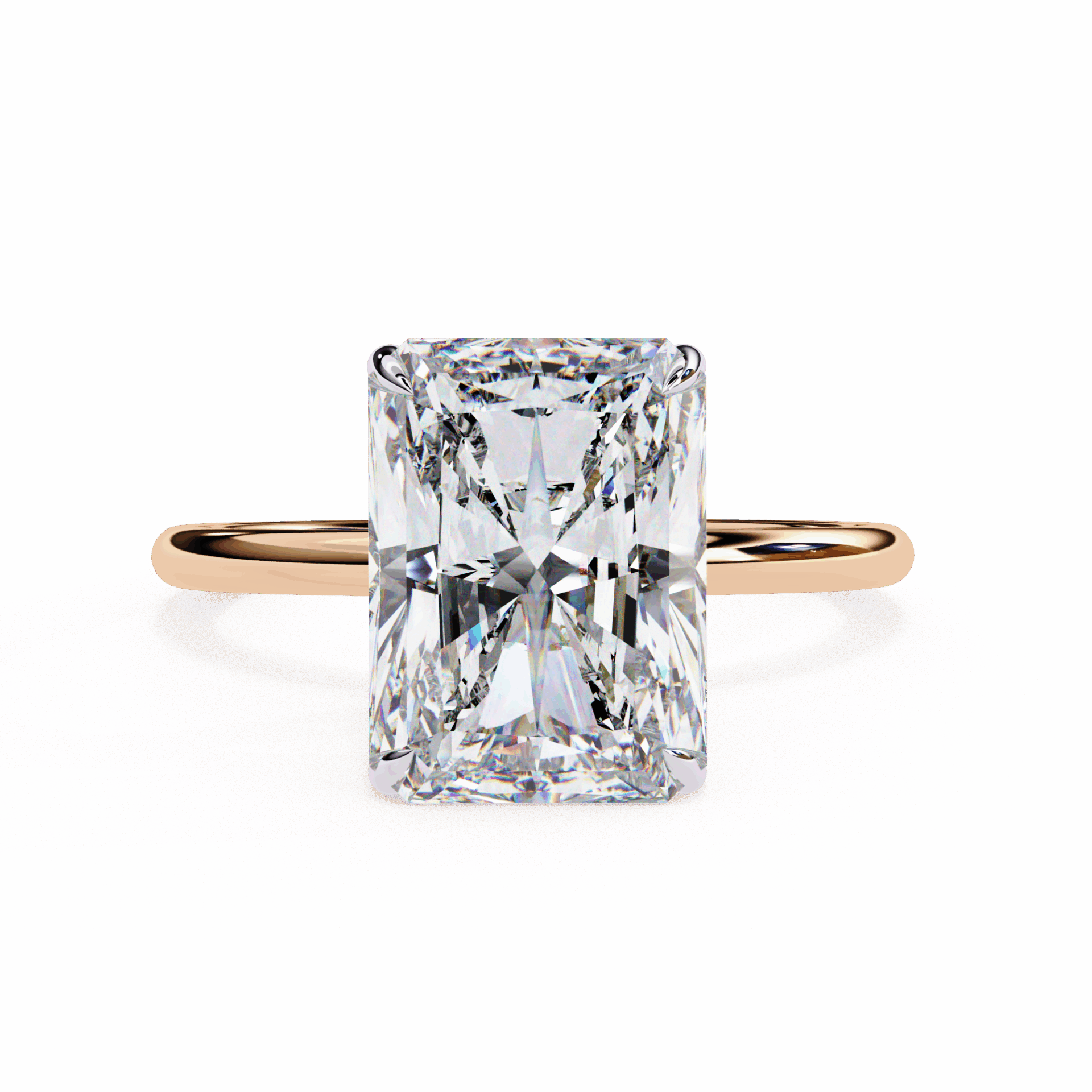 2.5 Carat Radiant Eternal Solitaire Wedding Ring in Moissanite | House of Estara