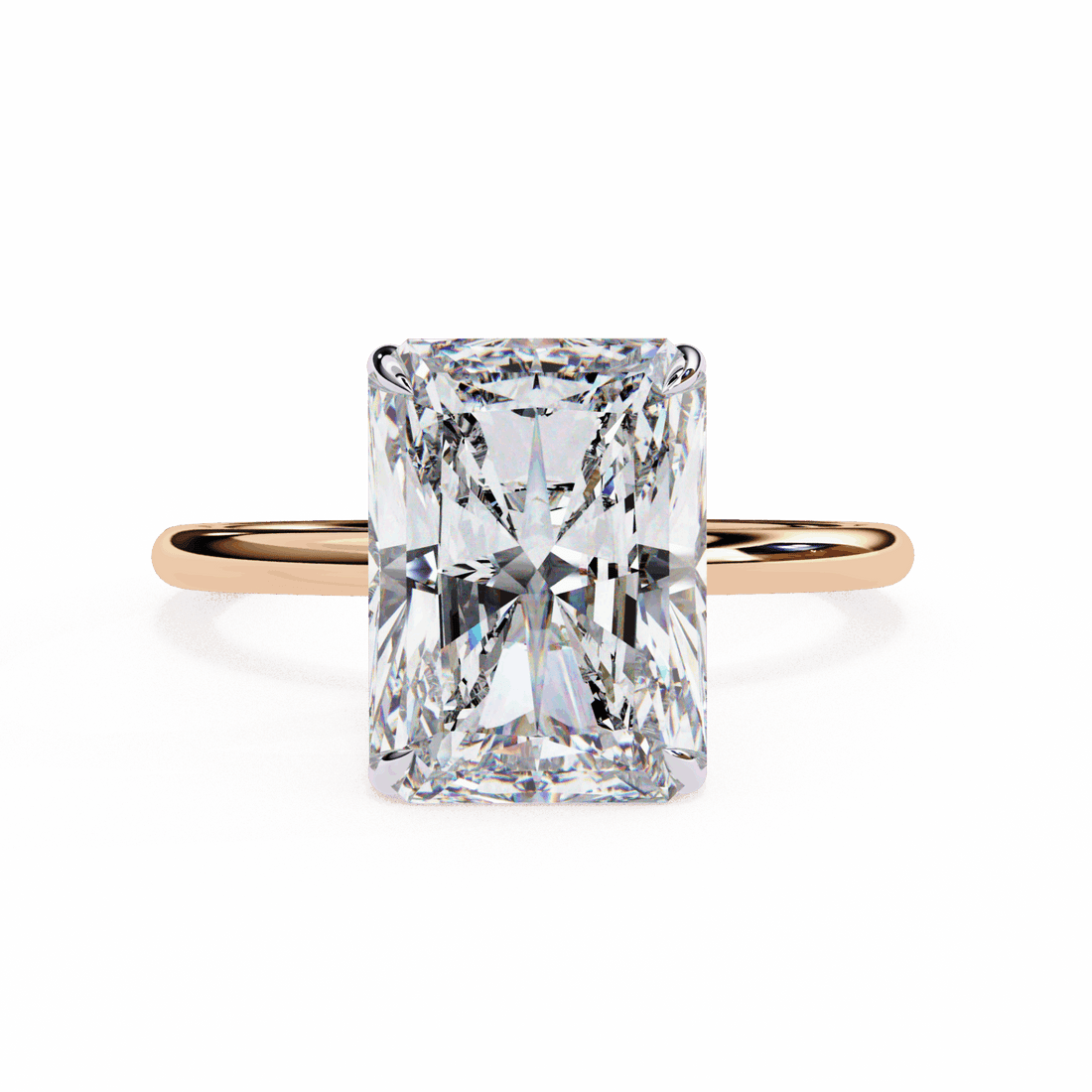 2.5 Carat Radiant Eternal Solitaire Wedding Ring in Moissanite | House of Estara