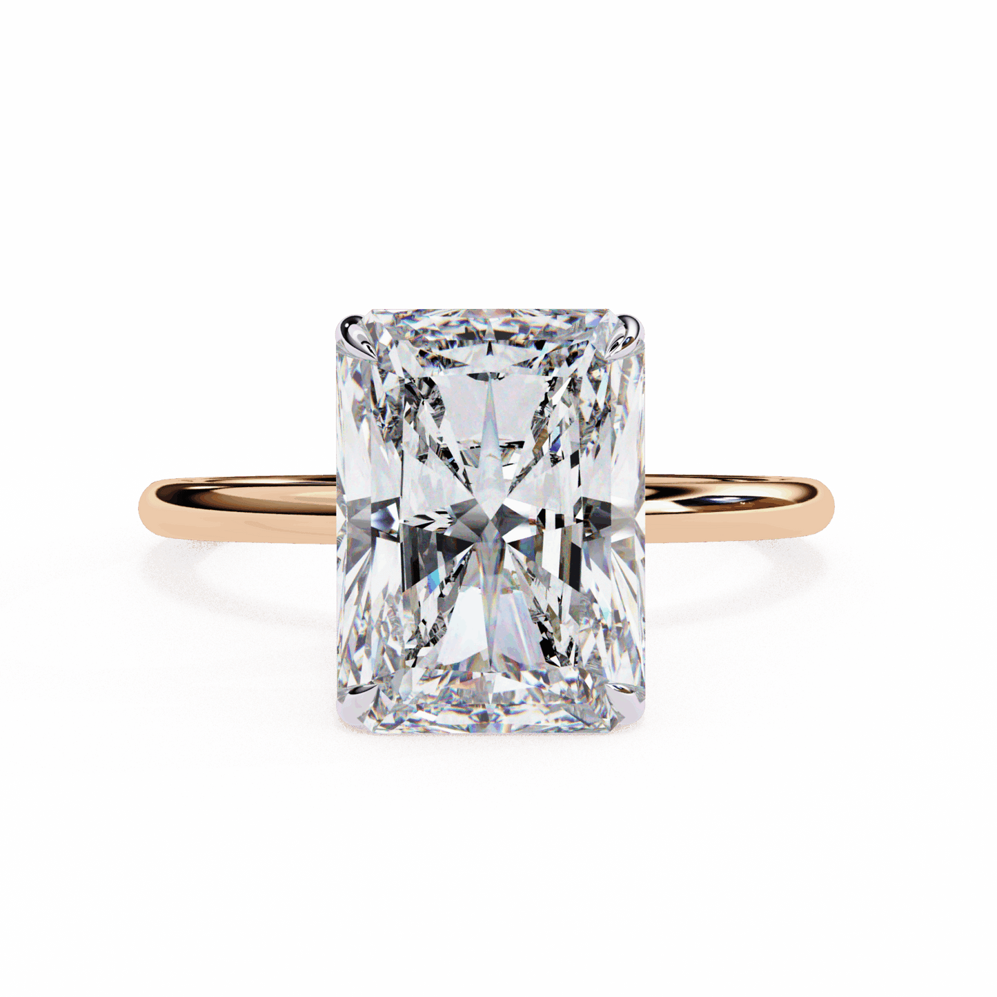 2.5 Carat Radiant Eternal Solitaire Wedding Ring in Moissanite | House of Estara