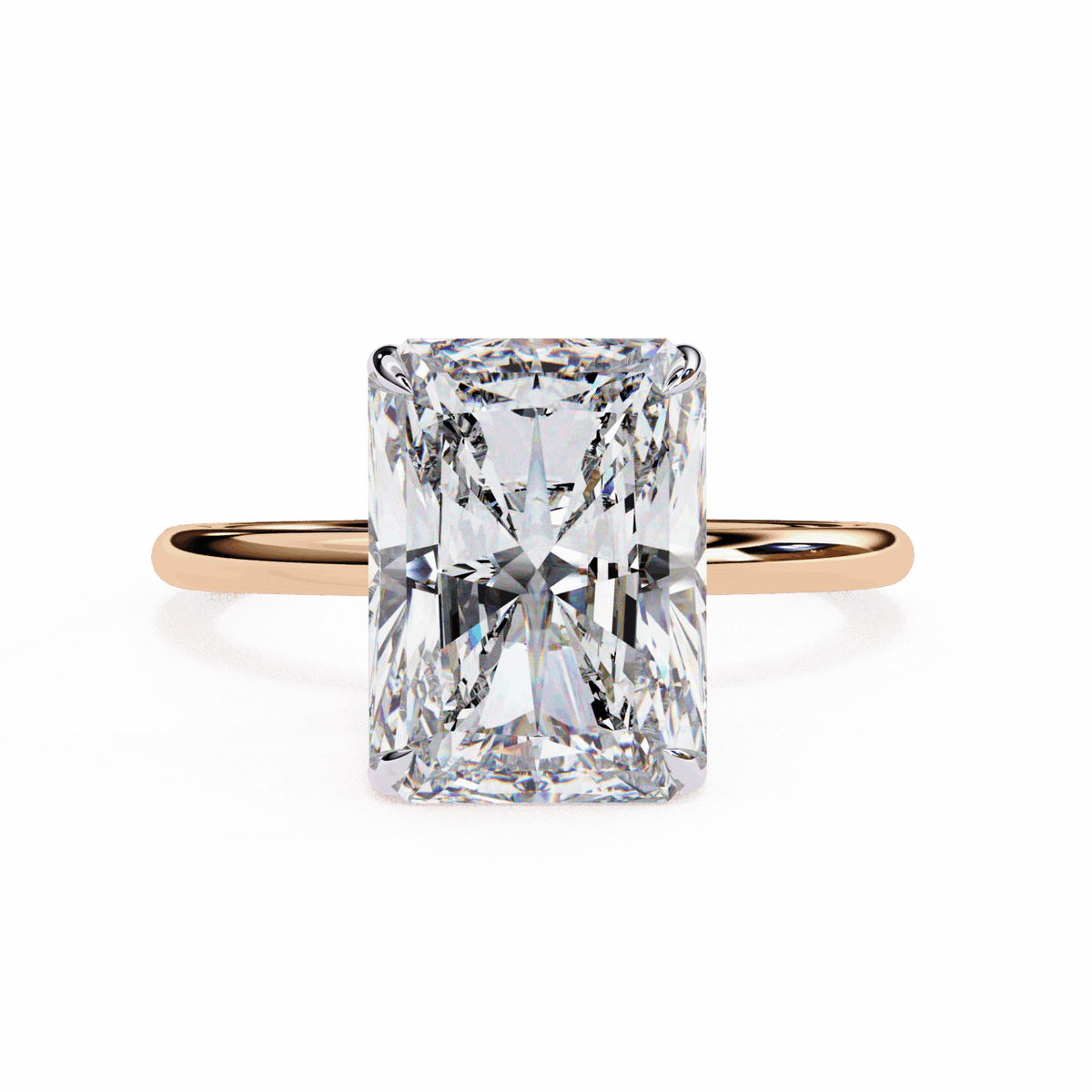 2.5 Carat Radiant Eternal Solitaire Wedding Ring in Moissanite | House of Estara