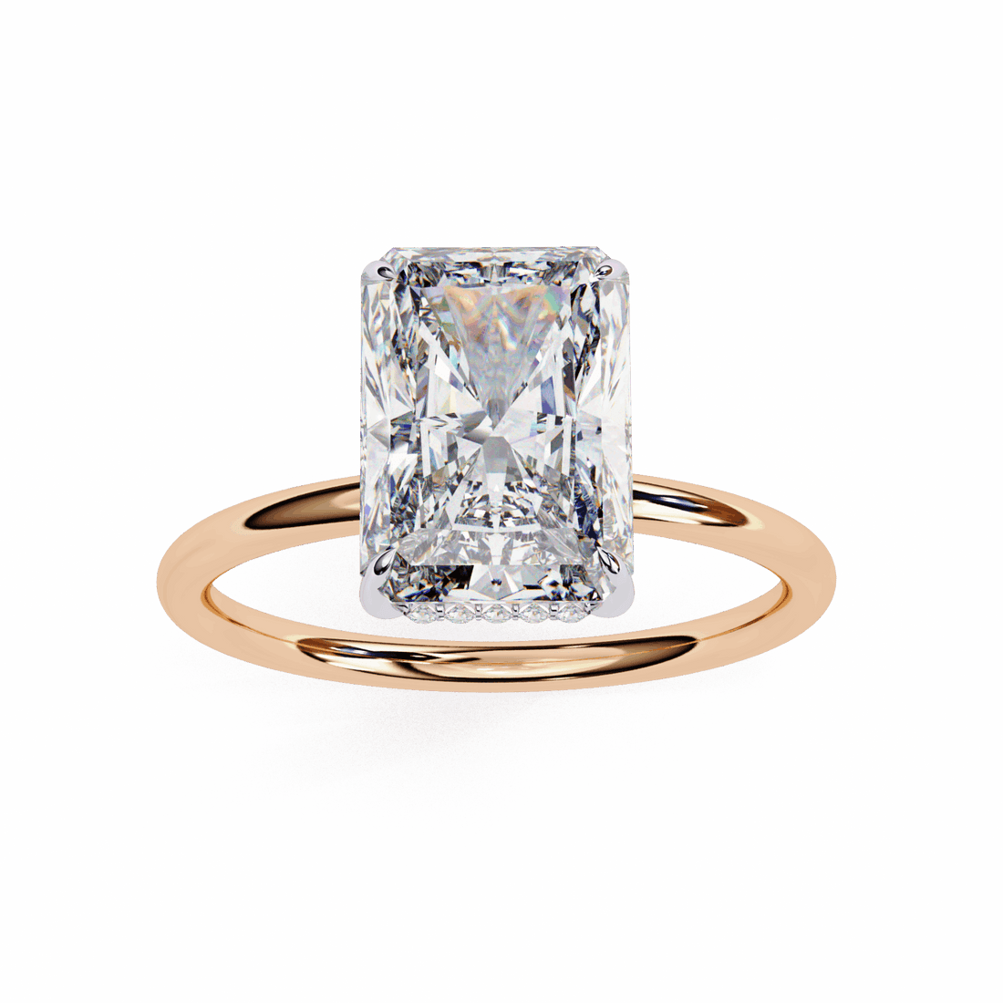 2.5 Carat Radiant Eternal Solitaire Wedding Ring in Moissanite | House of Estara