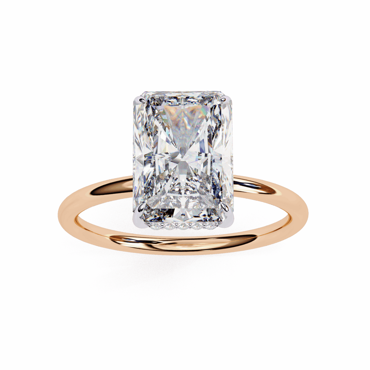 2.5 Carat Radiant Eternal Solitaire Wedding Ring in Moissanite | House of Estara