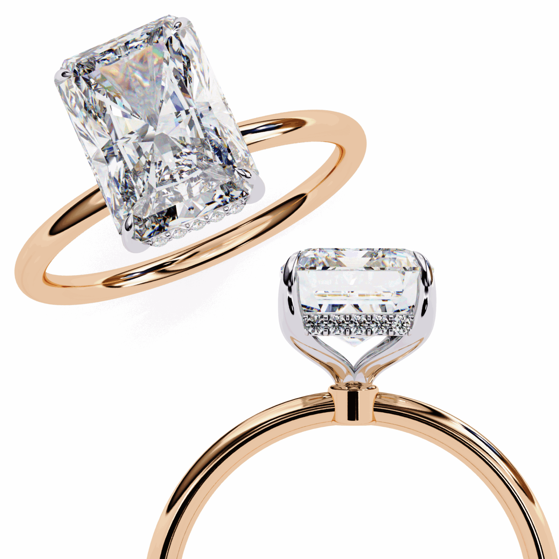 2.5 Carat Radiant Eternal Solitaire Wedding Ring in Moissanite | House of Estara