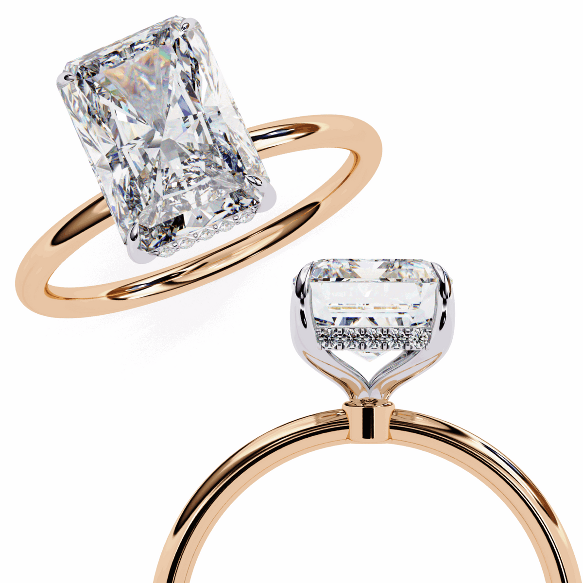 2.5 Carat Radiant Eternal Solitaire Wedding Ring in Moissanite | House of Estara