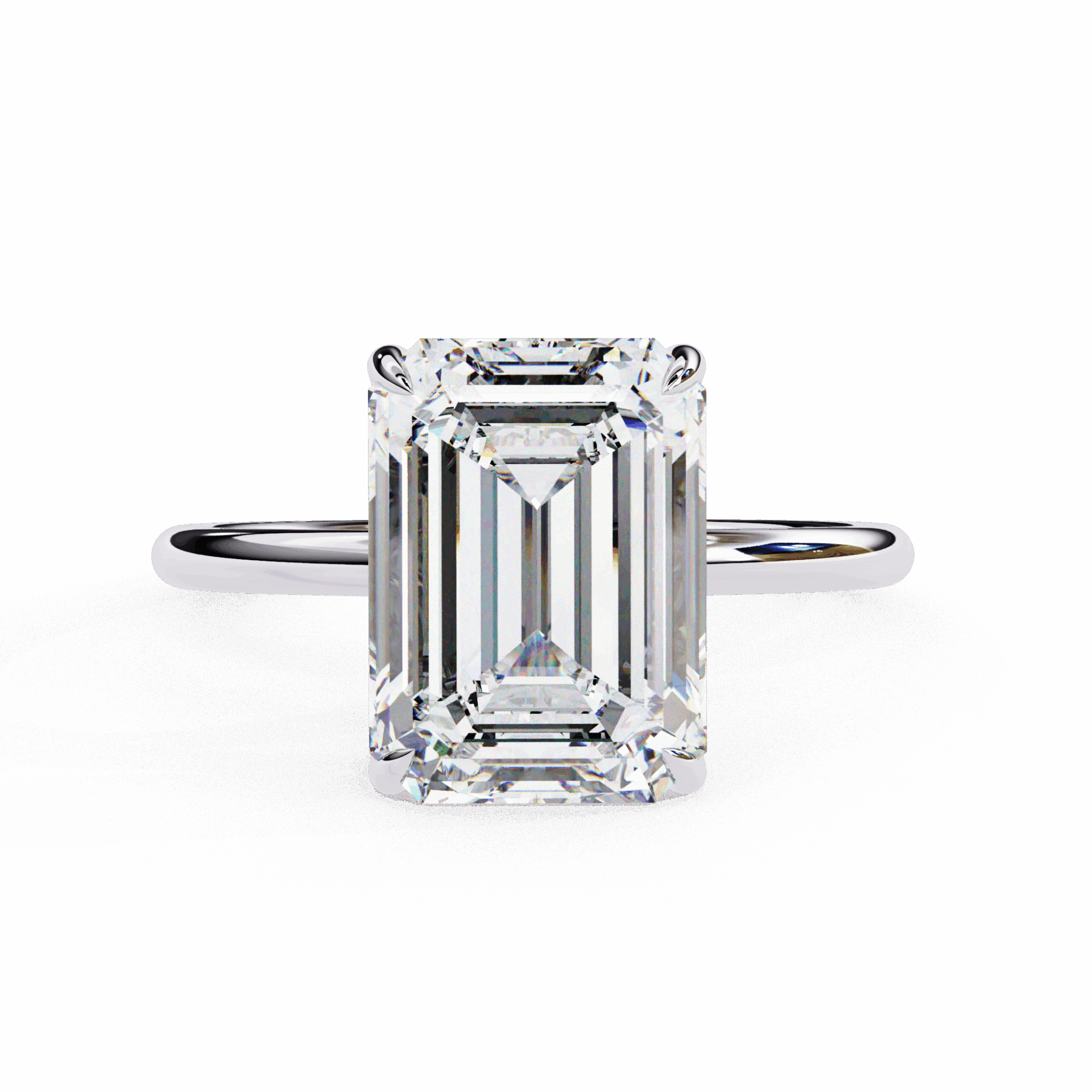 2.5 Carat Emerald Eternal Solitaire Wedding Ring in Moissanite | House of Estara