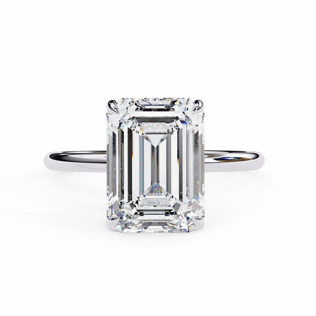 2.5 Carat Emerald Eternal Solitaire Wedding Ring in Moissanite | House of Estara