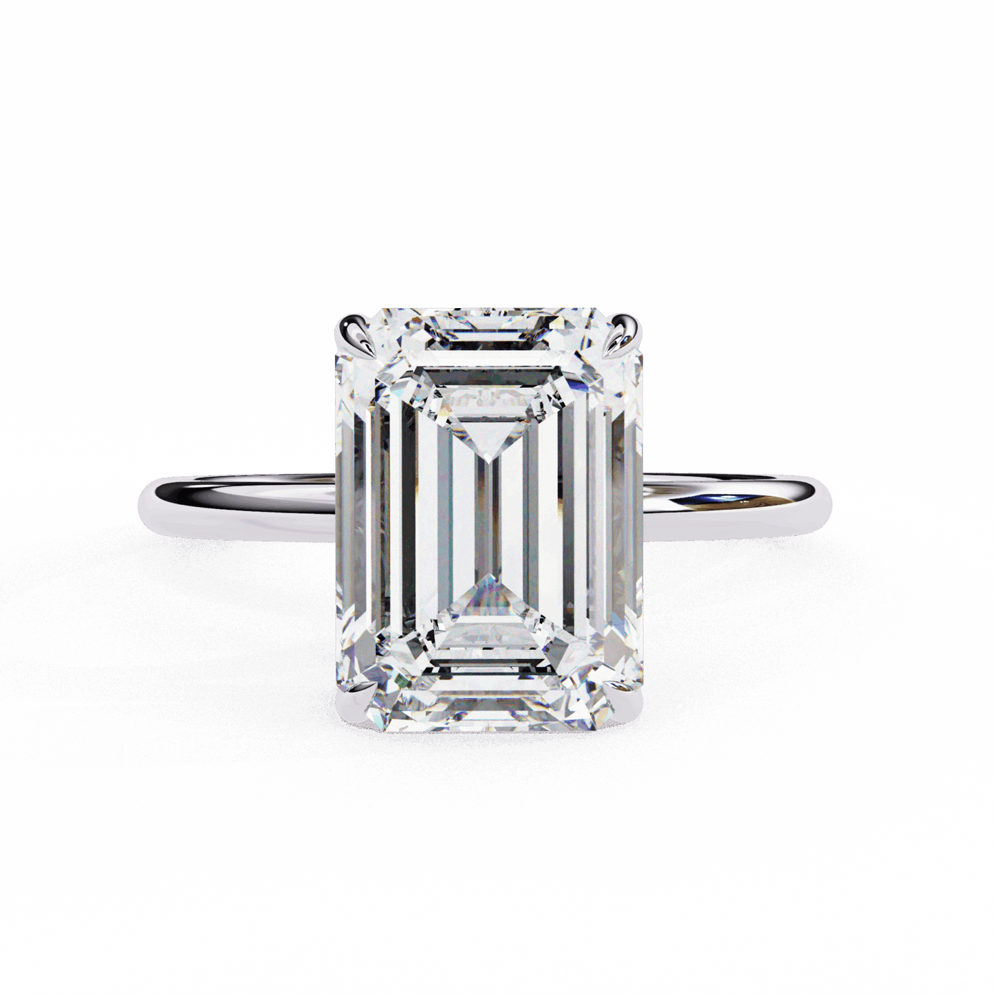2.5 Carat Emerald Eternal Solitaire Wedding Ring in Moissanite | House of Estara