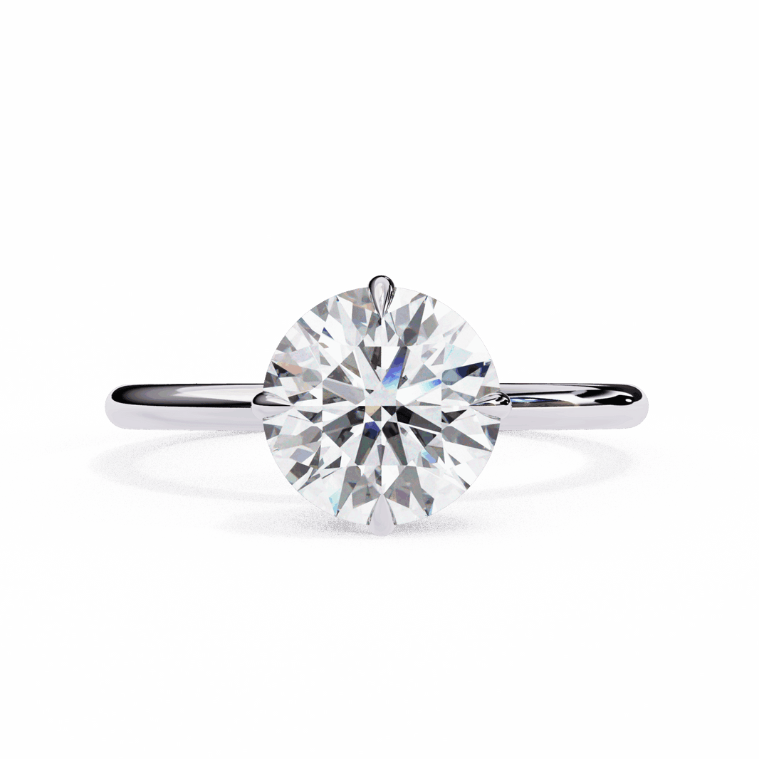 2 Carat Round The Classic Bond Solitaire Ring in Moissanite | House of Estara
