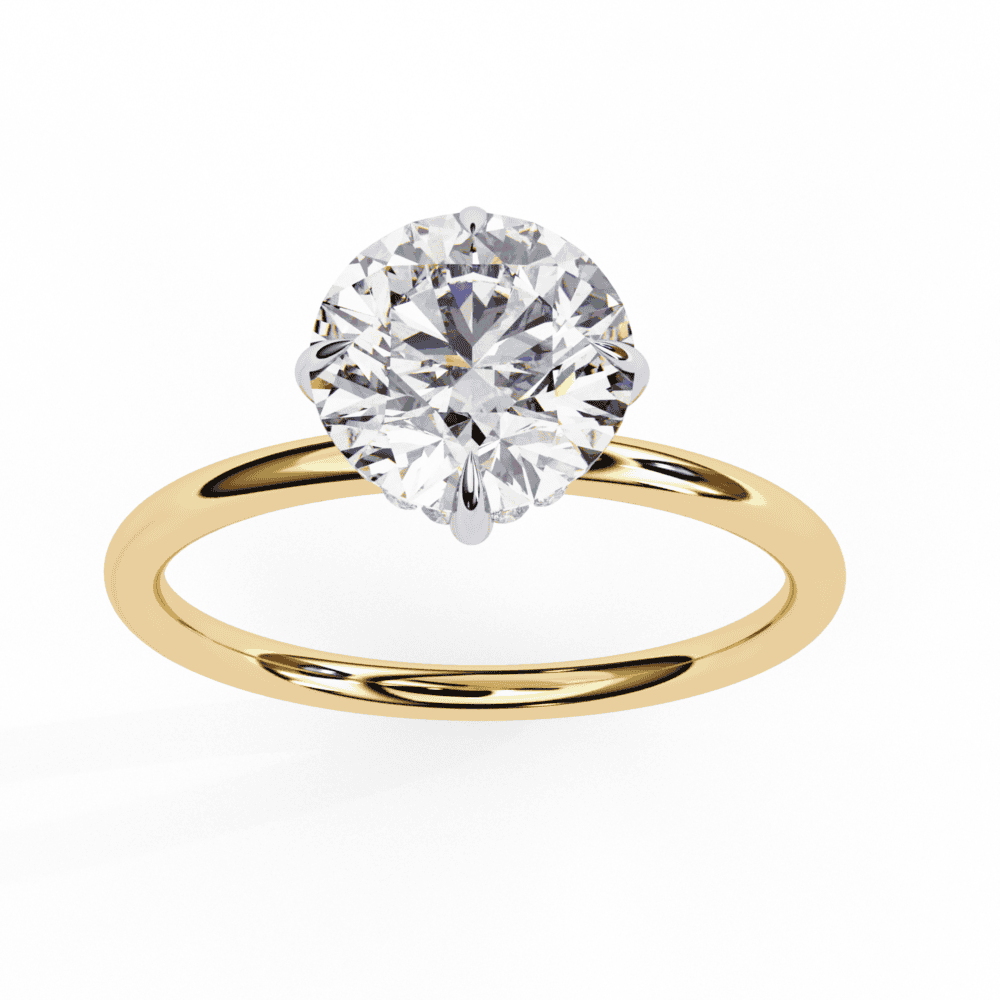 2 Carat Round The Classic Bond Solitaire Ring in Moissanite | House of Estara