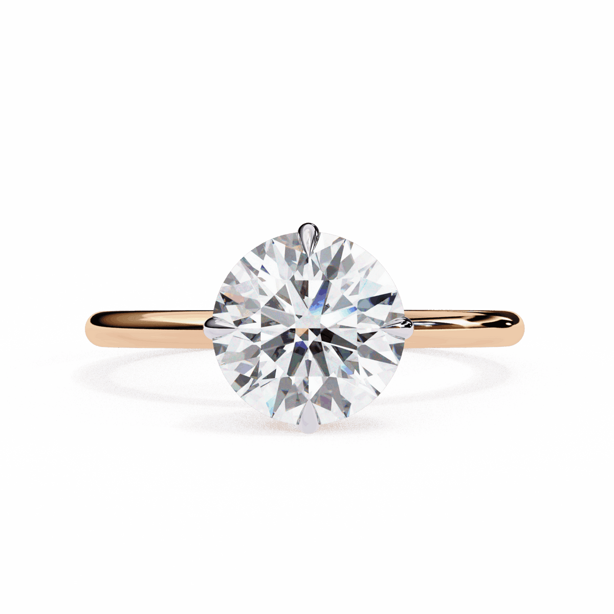 2 Carat Round The Classic Bond Solitaire Ring in Moissanite | House of Estara