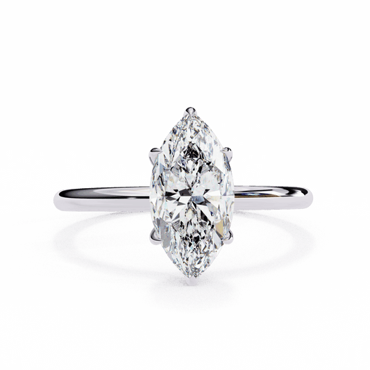 0.75 Carat Marquise The Classic Bond Solitaire Ring in Moissanite | House of Estara