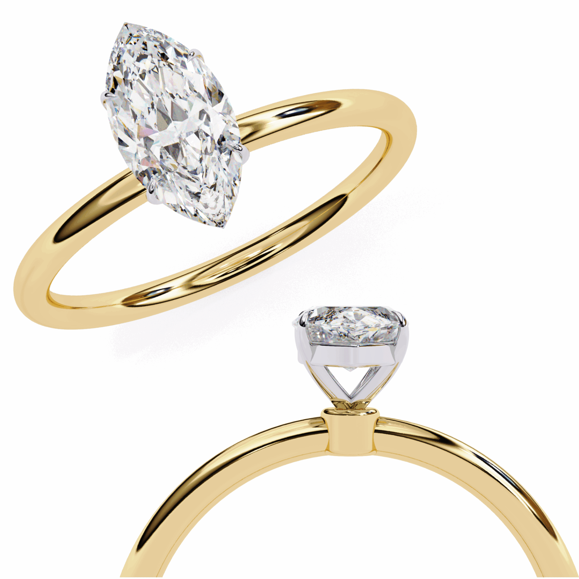 0.75 Carat Marquise The Classic Bond Solitaire Ring in Moissanite | House of Estara