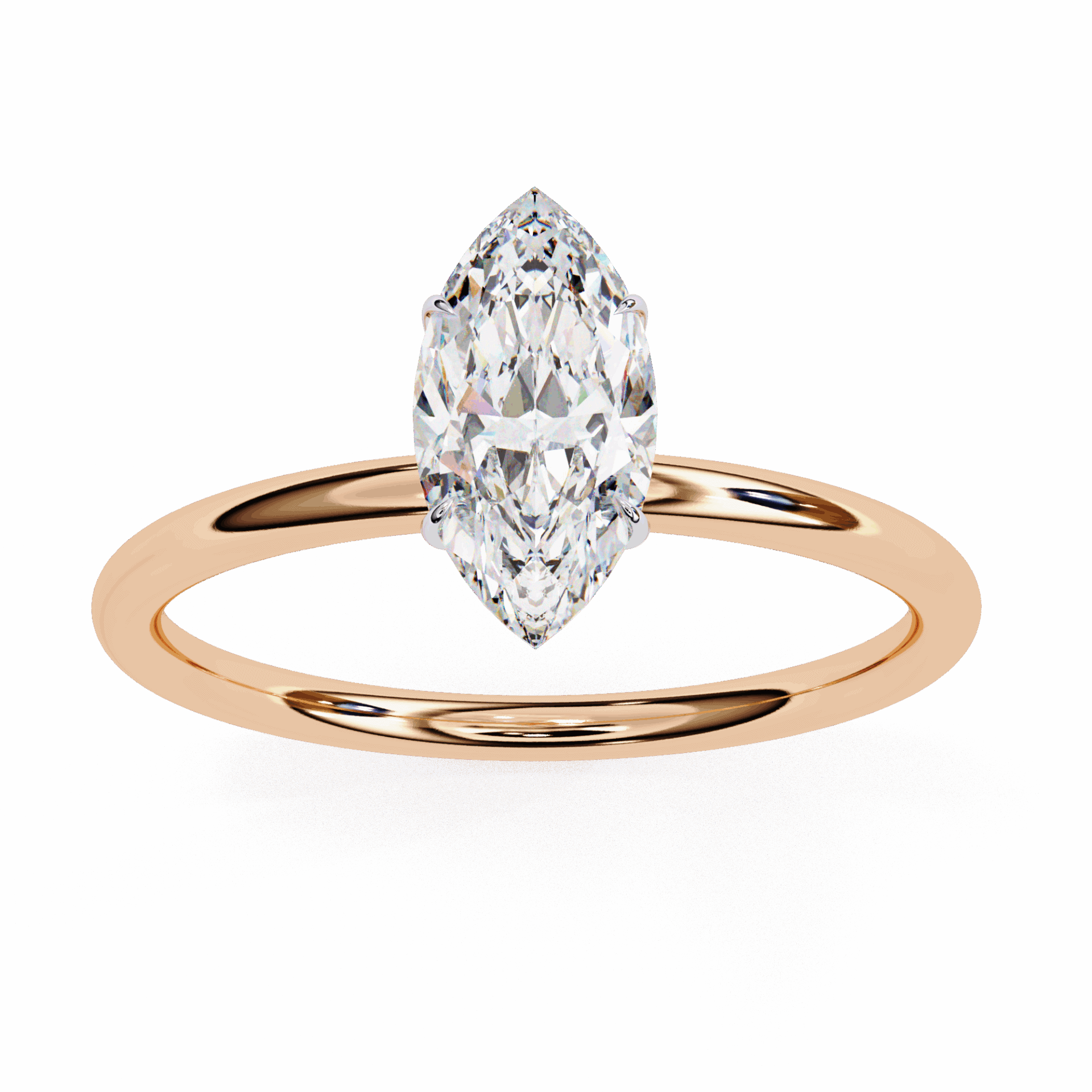 0.75 Carat Marquise The Classic Bond Solitaire Ring in Moissanite | House of Estara