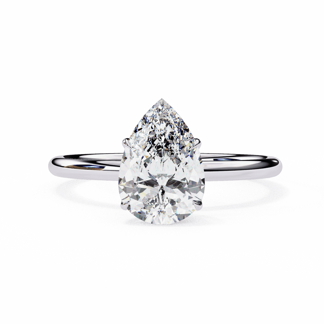 1 Carat Pear The Classic Bond Solitaire Ring in Moissanite | House of Estara