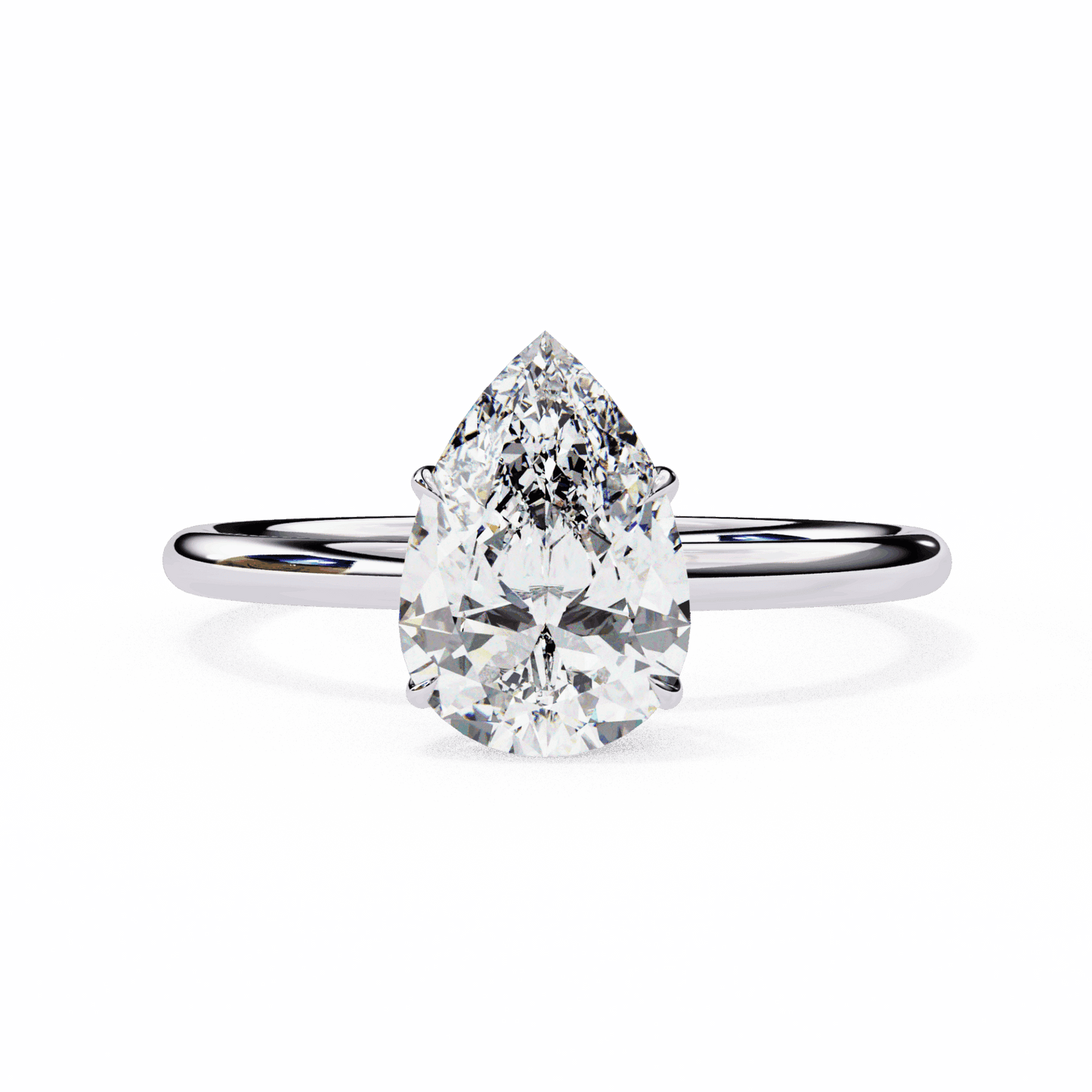 1 Carat Pear The Classic Bond Solitaire Ring in Moissanite | House of Estara