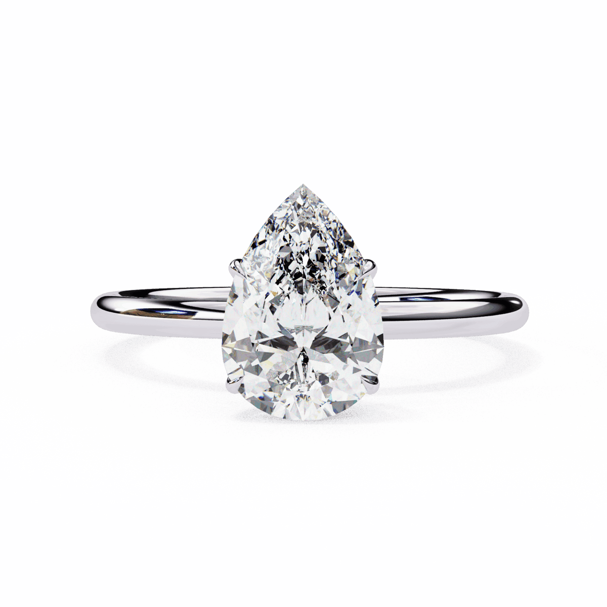 1 Carat Pear The Classic Bond Solitaire Ring in Moissanite | House of Estara