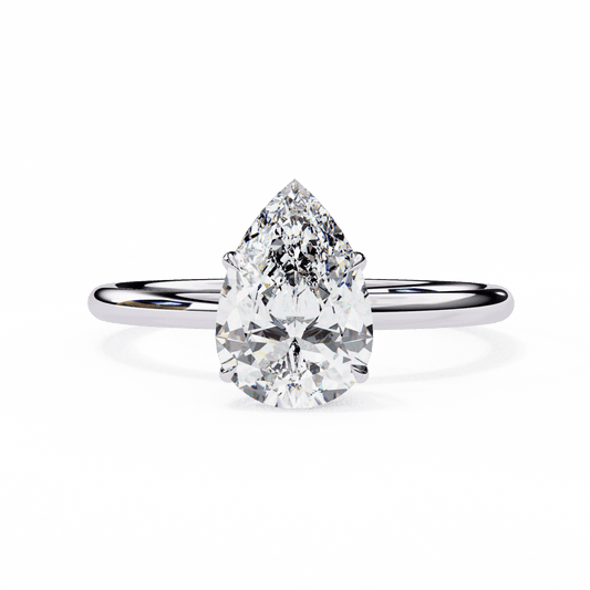 1 Carat Pear The Classic Bond Solitaire Ring in Moissanite | House of Estara