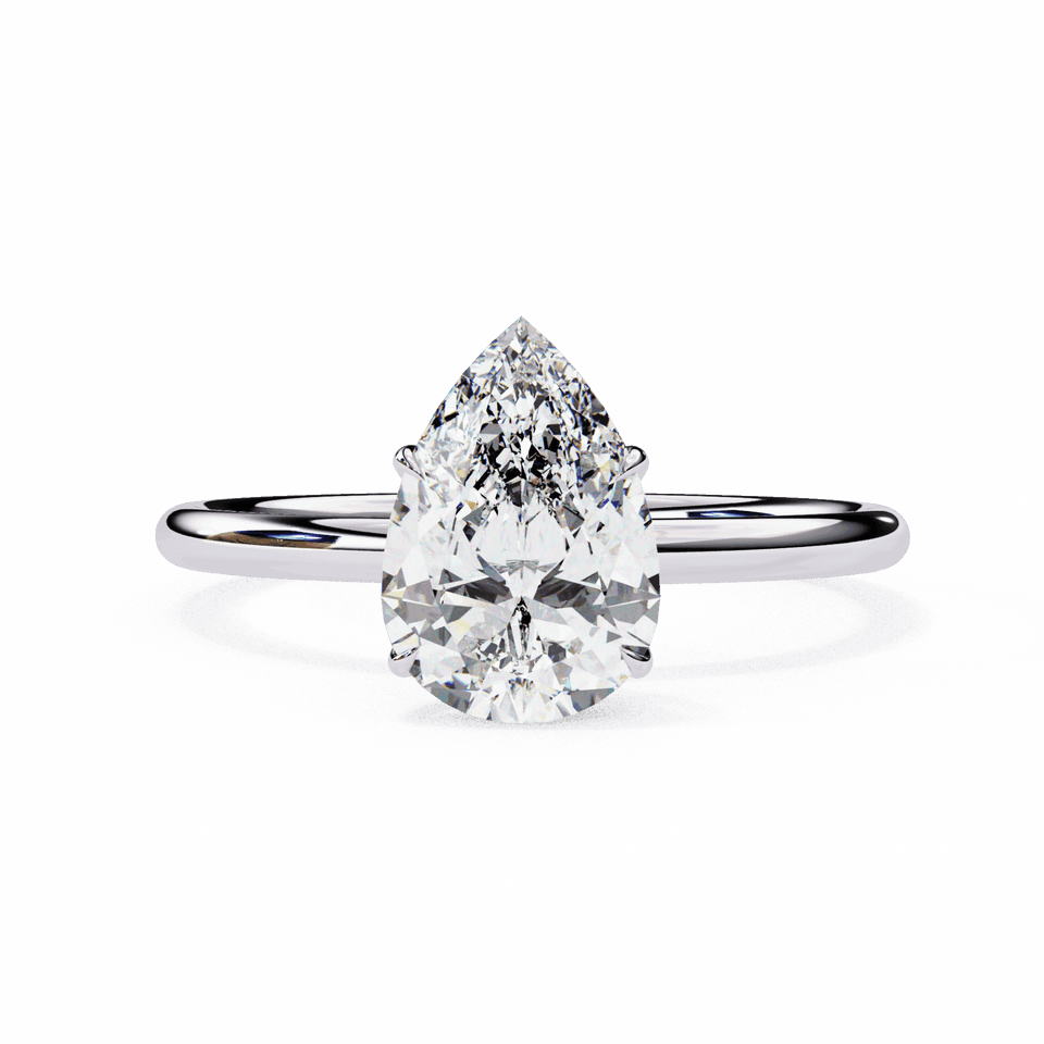 The Classic Bond Pear Solitaire Engagement Ring