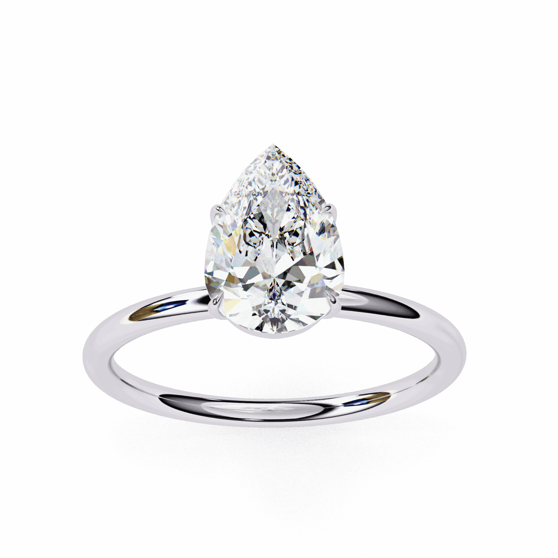 1 Carat Pear The Classic Bond Solitaire Ring in Moissanite | House of Estara