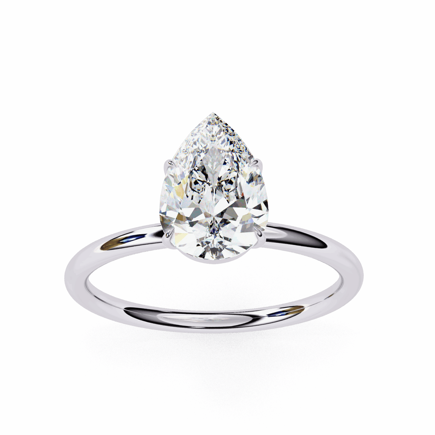 1 Carat Pear The Classic Bond Solitaire Ring in Moissanite | House of Estara