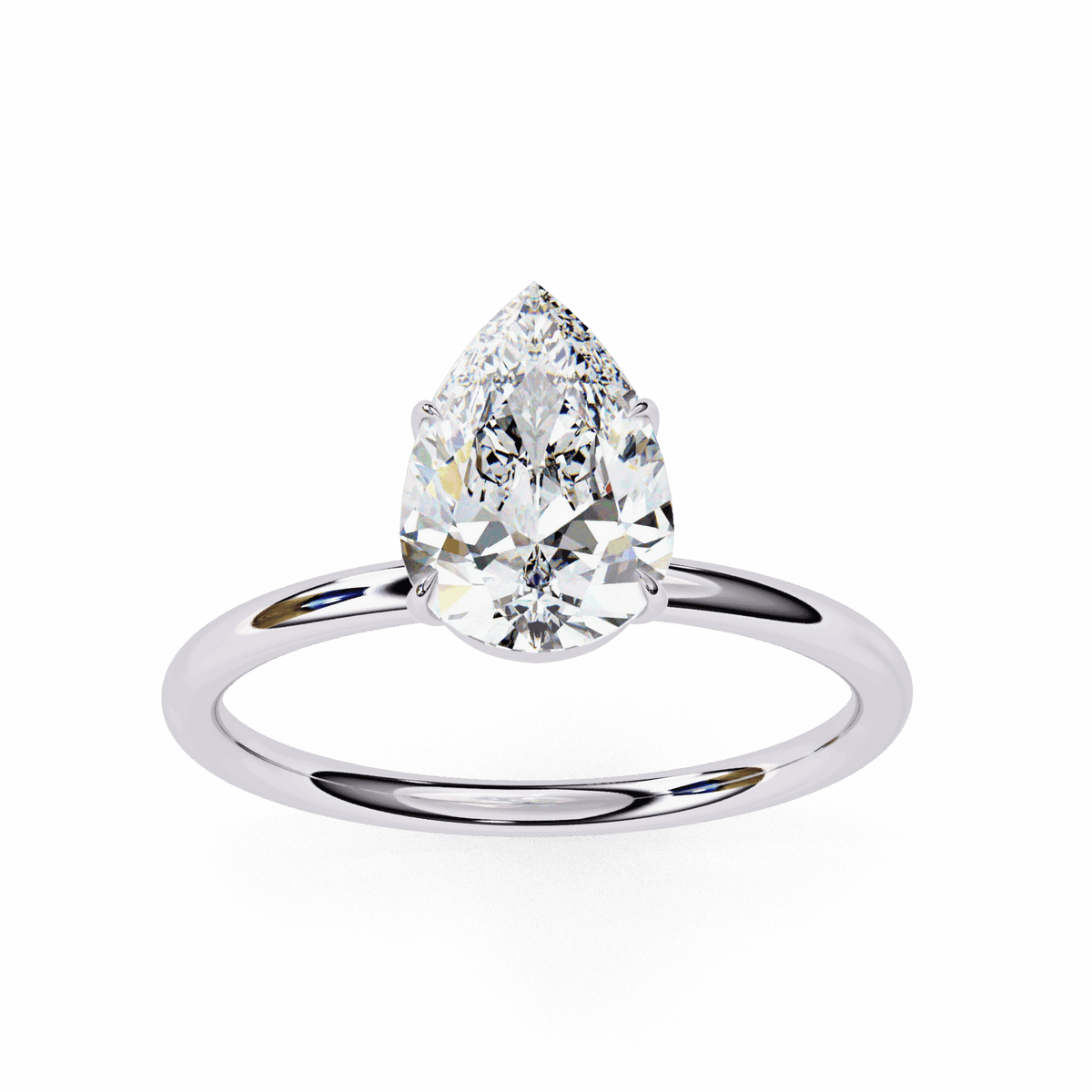 1 Carat Pear The Classic Bond Solitaire Ring in Moissanite | House of Estara