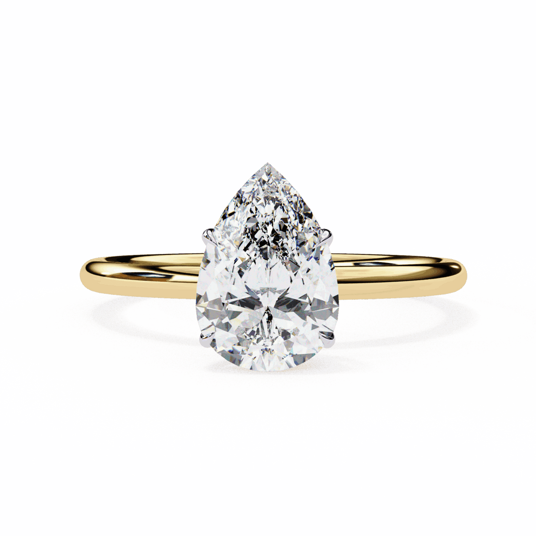1 Carat Pear The Classic Bond Solitaire Ring in Moissanite | House of Estara