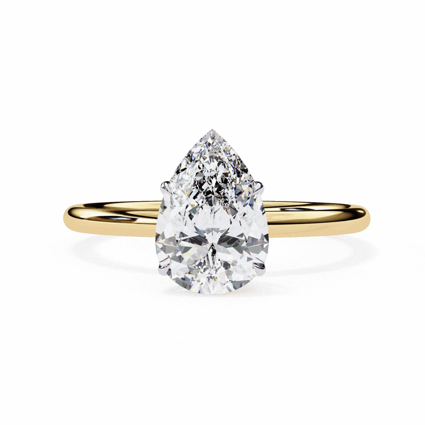 1 Carat Pear The Classic Bond Solitaire Ring in Moissanite | House of Estara