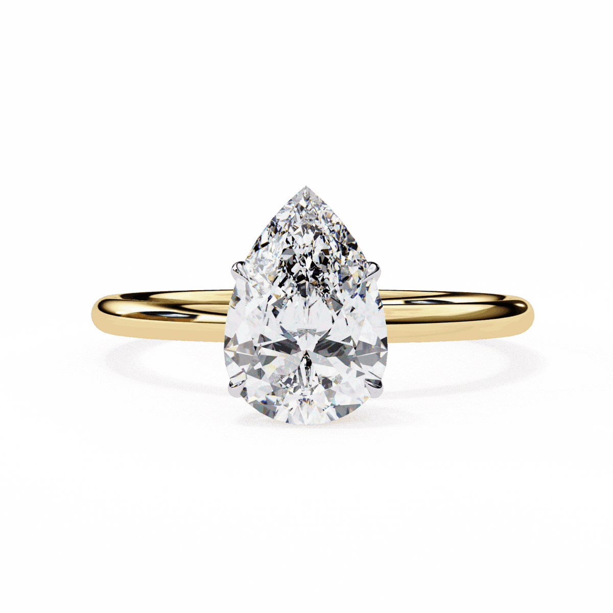 1 Carat Pear The Classic Bond Solitaire Ring in Moissanite | House of Estara