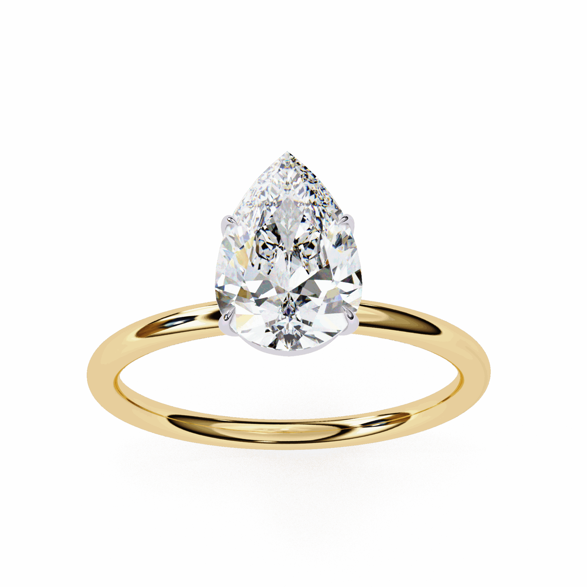 1 Carat Pear The Classic Bond Solitaire Ring in Moissanite | House of Estara