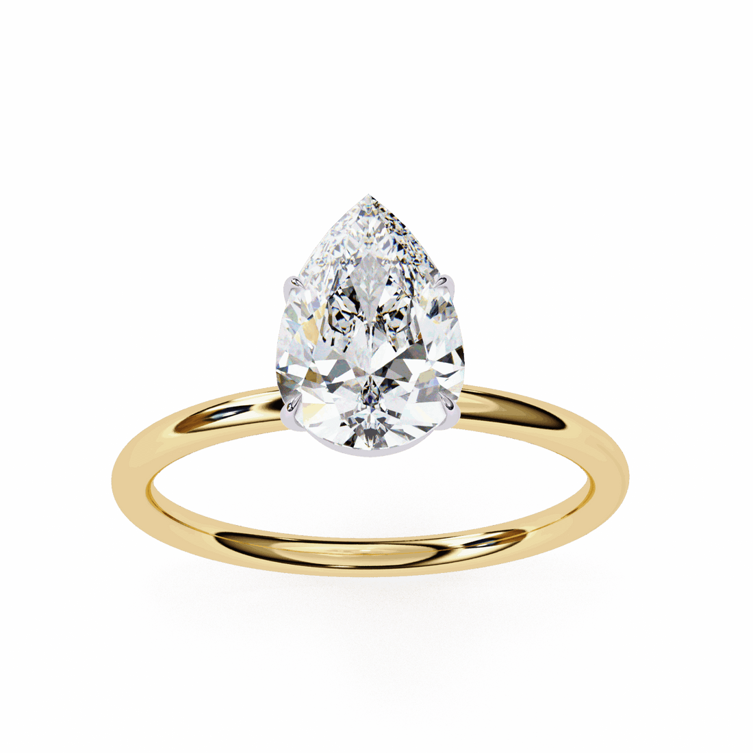 1 Carat Pear The Classic Bond Solitaire Ring in Moissanite | House of Estara