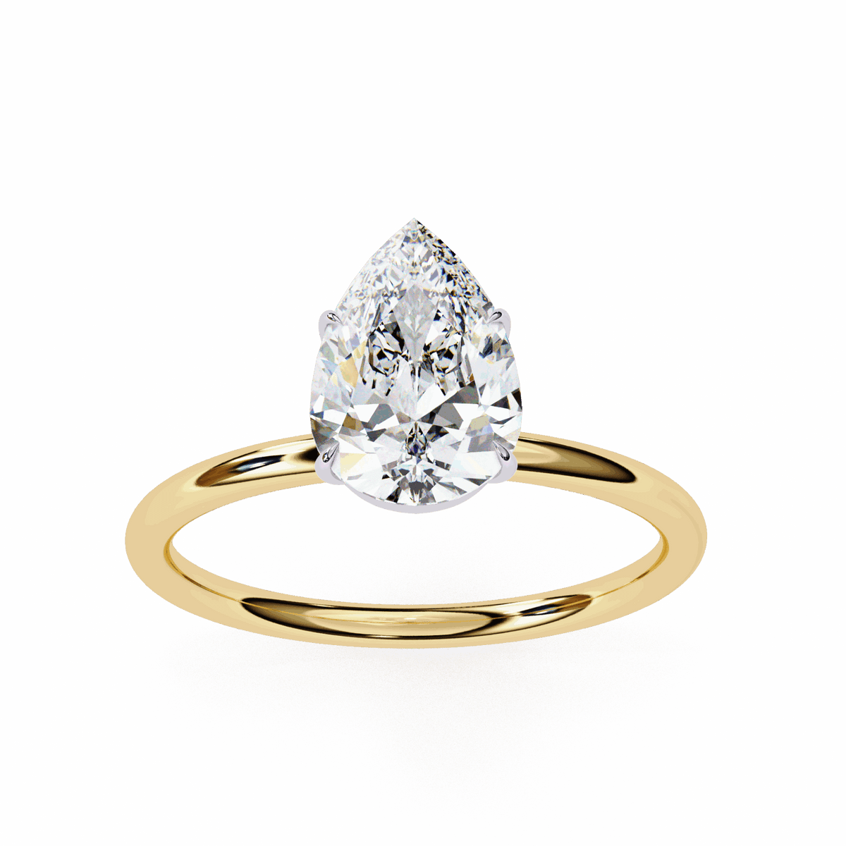 1 Carat Pear The Classic Bond Solitaire Ring in Moissanite | House of Estara
