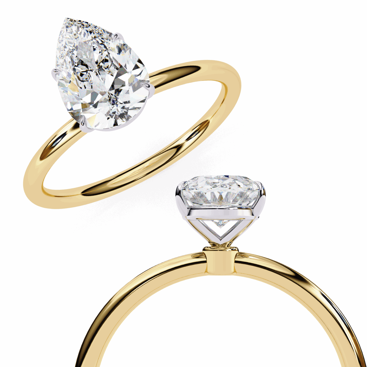 1 Carat Pear The Classic Bond Solitaire Ring in Moissanite | House of Estara