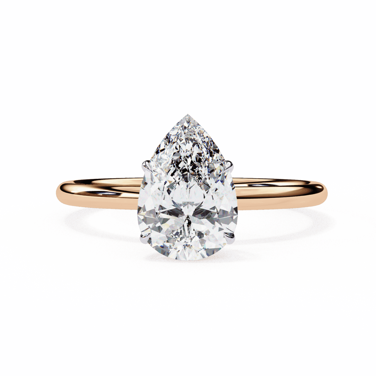 1 Carat Pear The Classic Bond Solitaire Ring in Moissanite | House of Estara