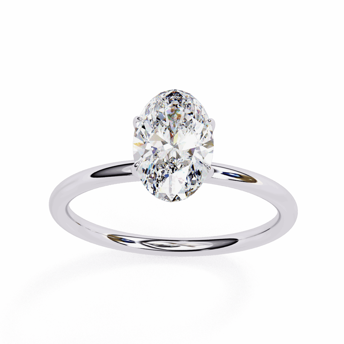 1.25 Carat Oval The Classic Bond Solitaire Ring in Moissanite | House of Estara