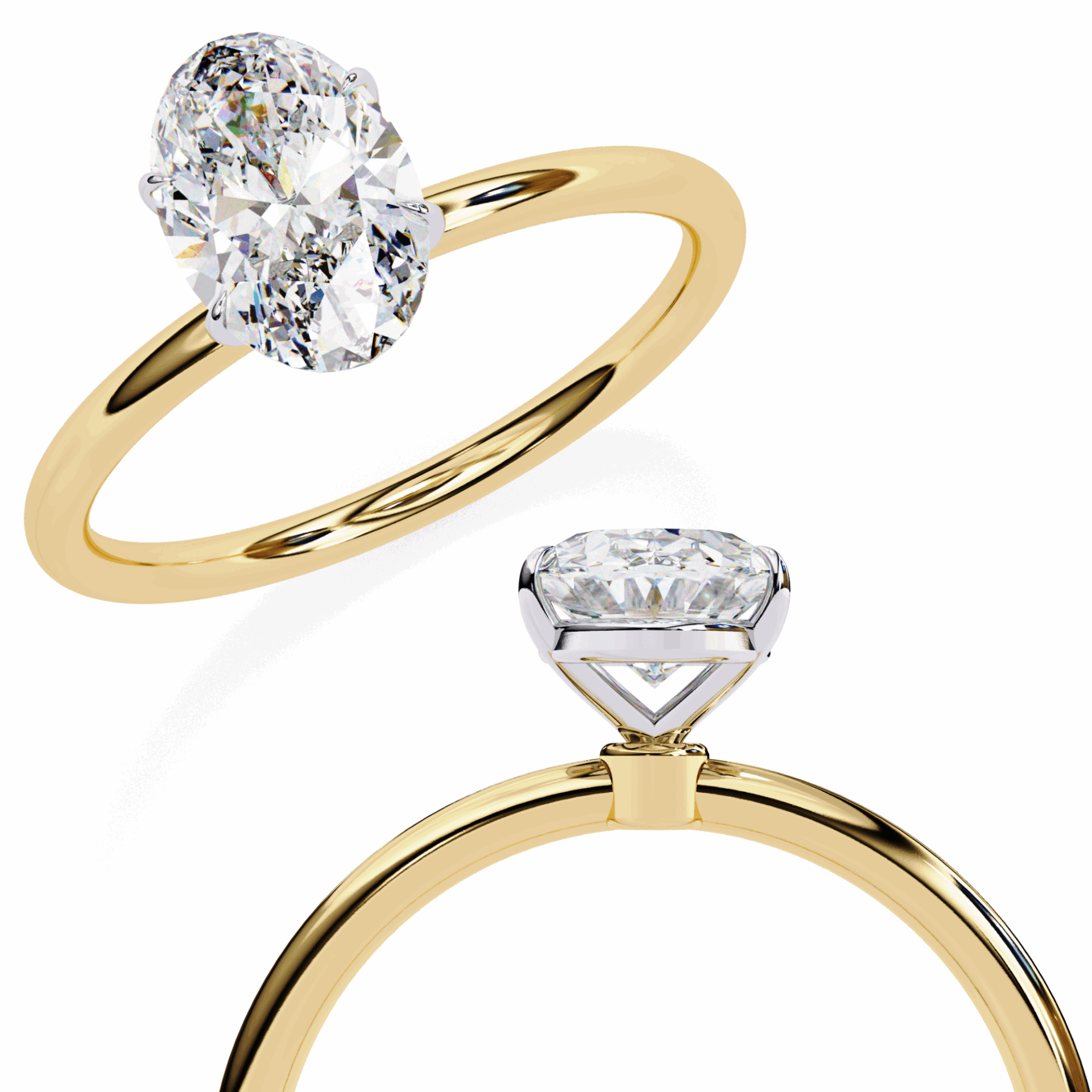 1.25 Carat Oval The Classic Bond Solitaire Ring in Moissanite | House of Estara