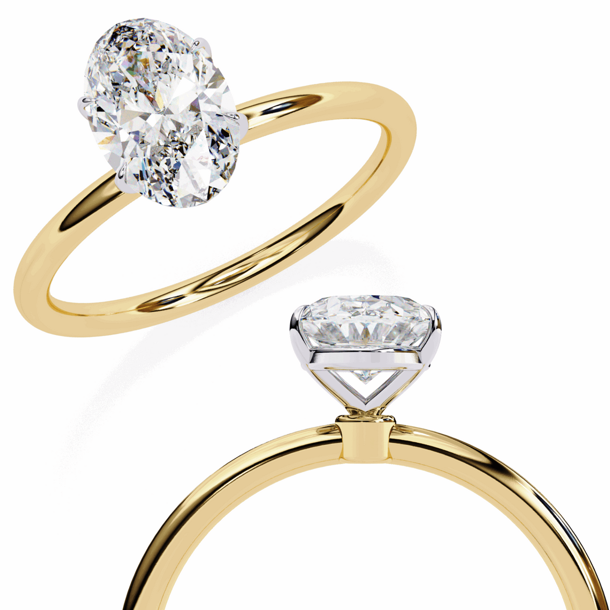 1.25 Carat Oval The Classic Bond Solitaire Ring in Moissanite | House of Estara
