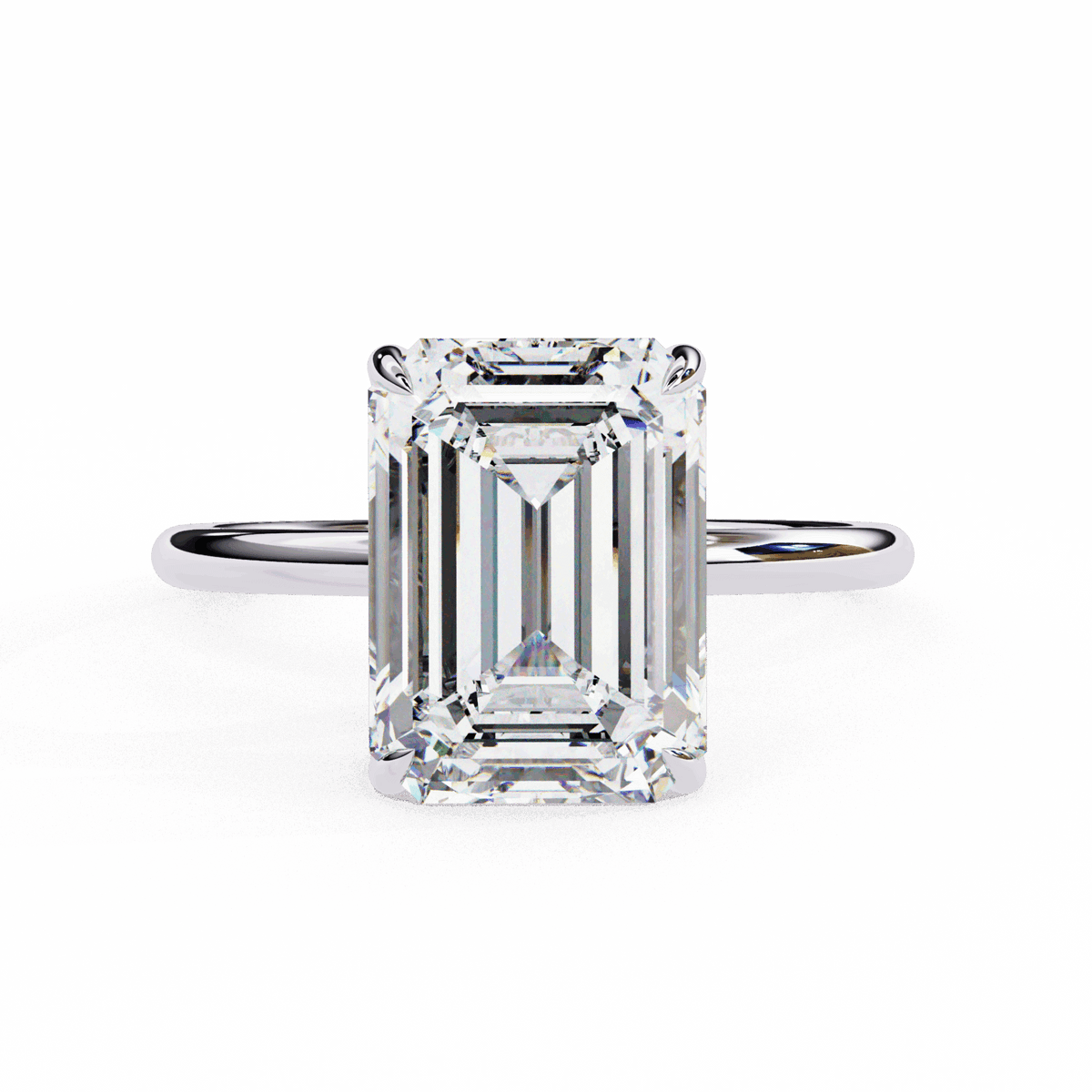 2.5 Carat Emerald The Classic Bond Solitaire Ring in Moissanite | House of Estara