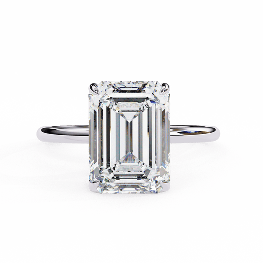2.5 Carat Emerald The Classic Bond Solitaire Ring in Moissanite | House of Estara