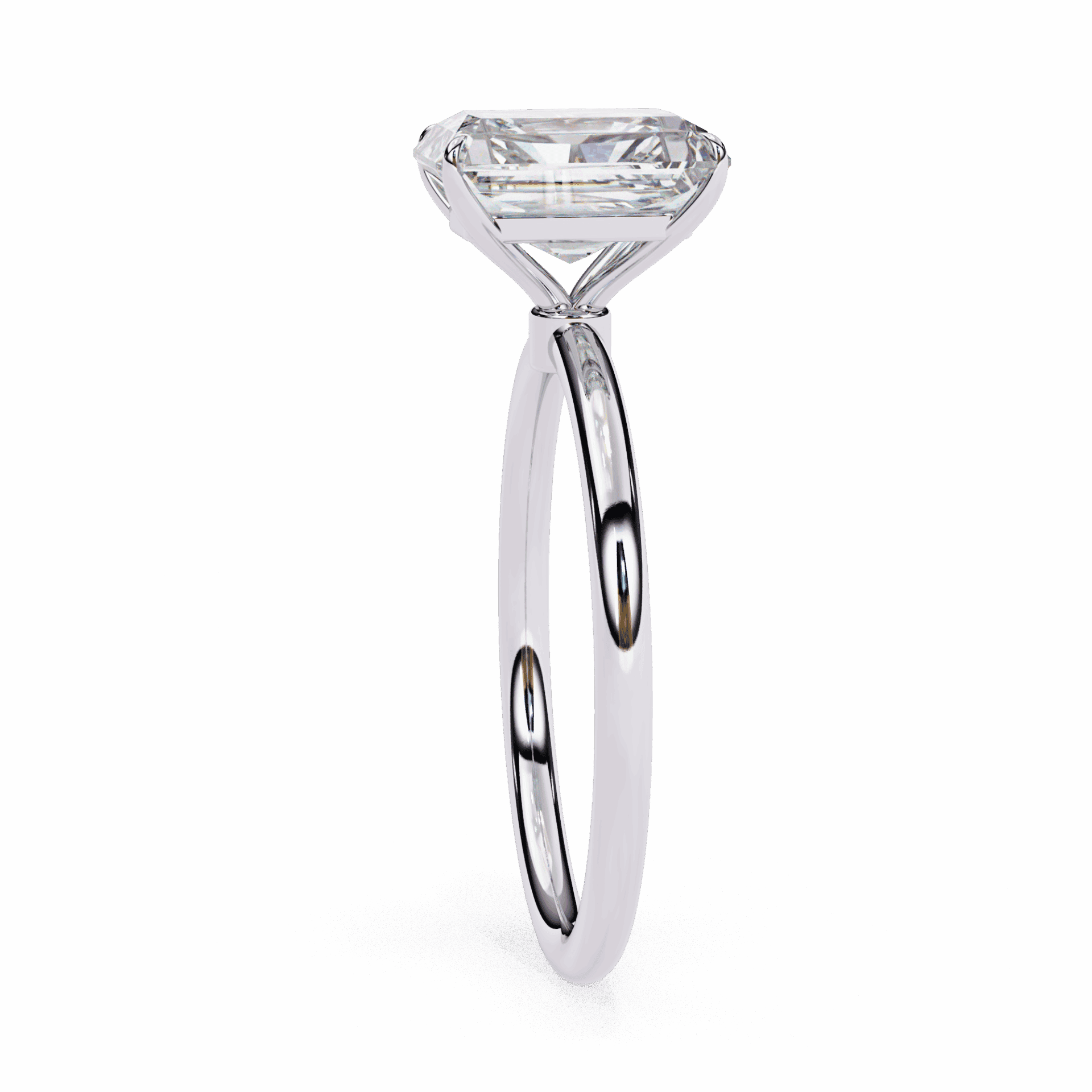 2.5 Carat Emerald The Classic Bond Solitaire Ring in Moissanite | House of Estara