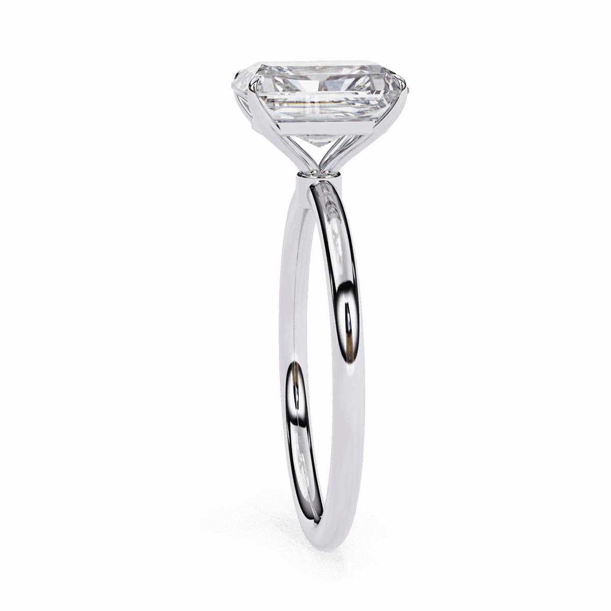 2.5 Carat Emerald The Classic Bond Solitaire Ring in Moissanite | House of Estara
