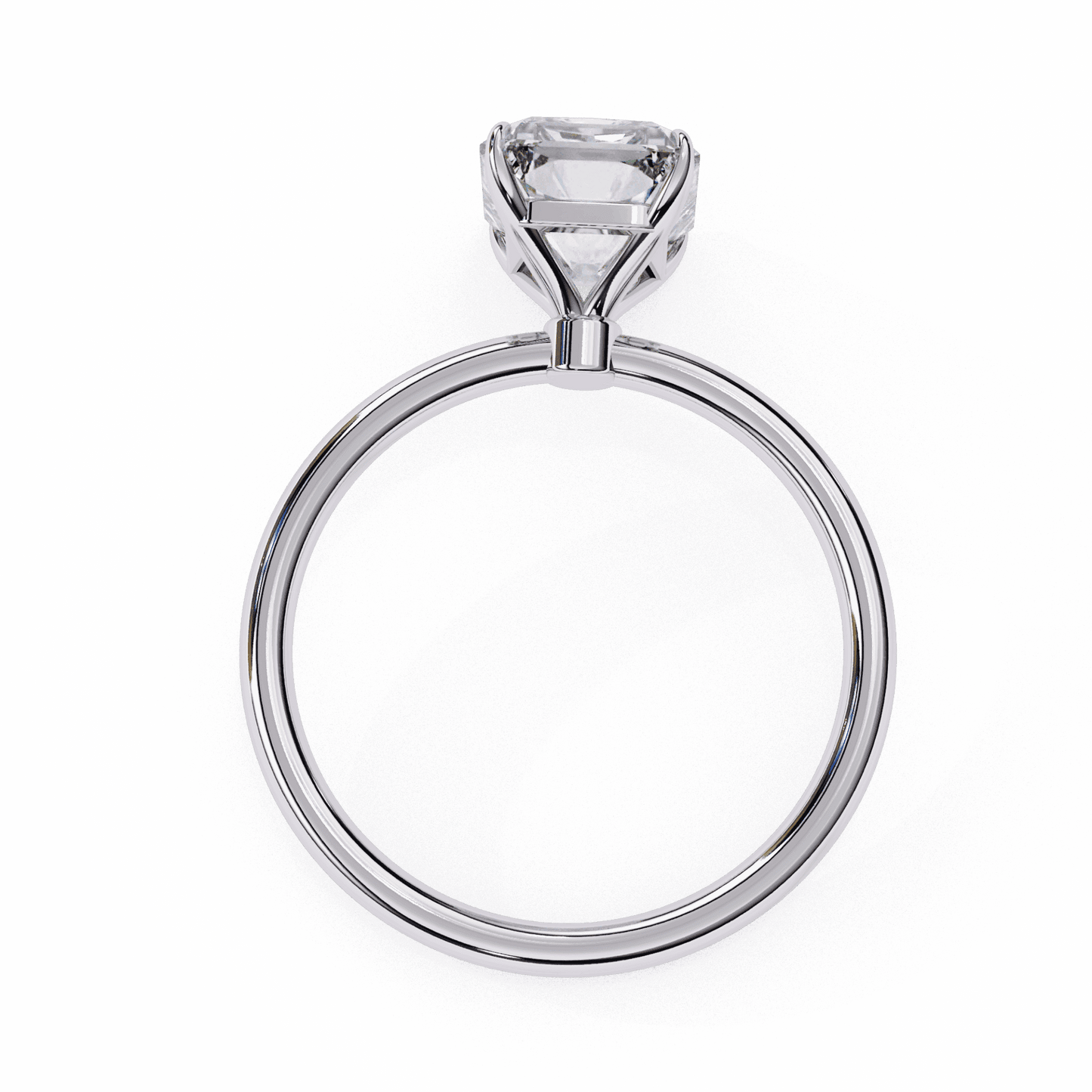 2.5 Carat Emerald The Classic Bond Solitaire Ring in Moissanite | House of Estara