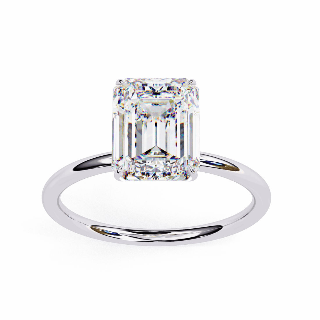 2.5 Carat Emerald The Classic Bond Solitaire Ring in Moissanite | House of Estara