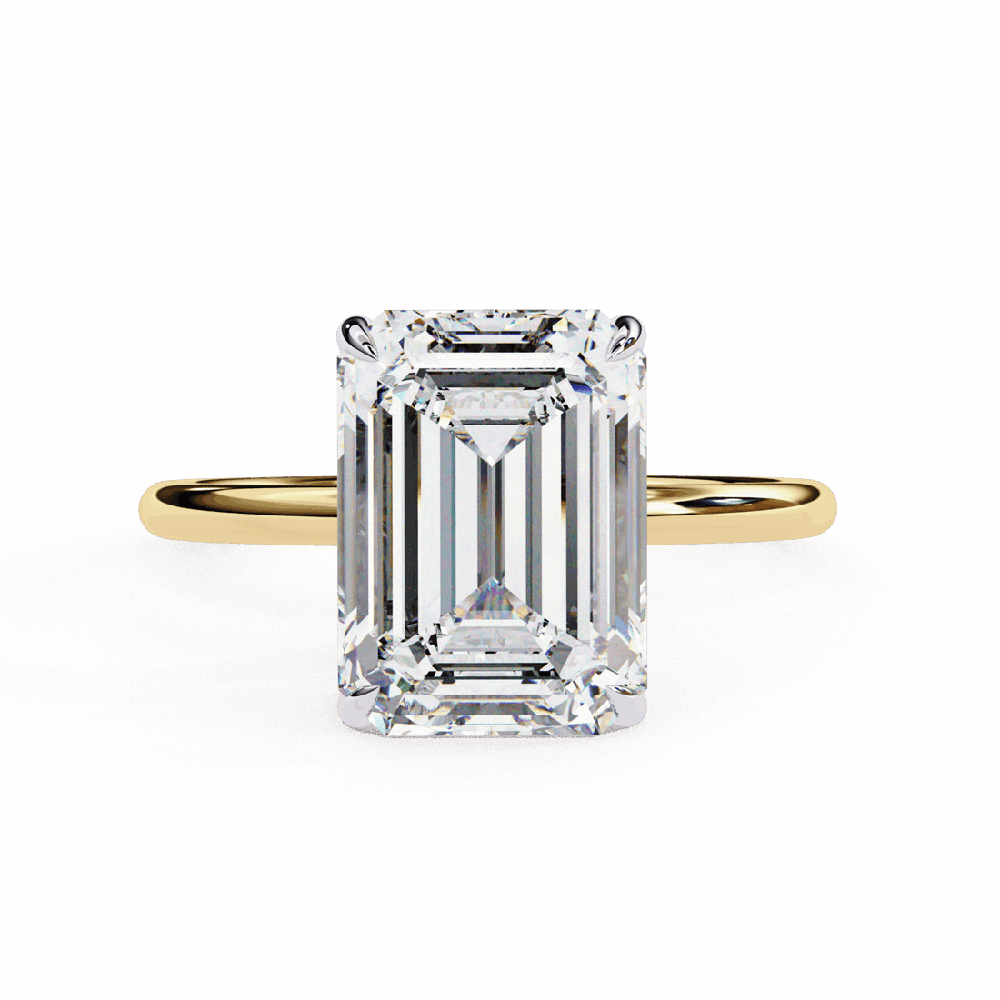 2.5 Carat Emerald The Classic Bond Solitaire Ring in Moissanite | House of Estara