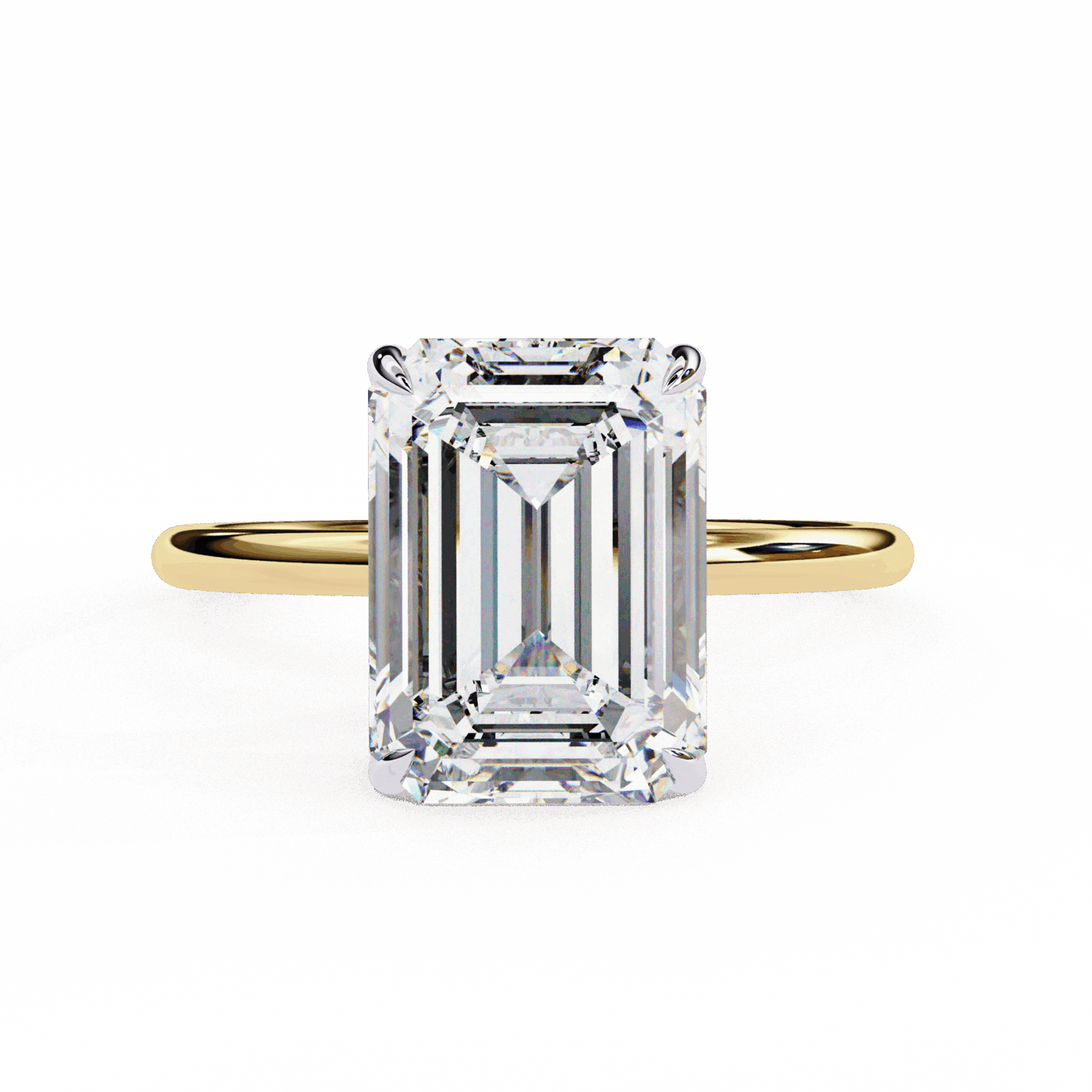 2.5 Carat Emerald The Classic Bond Solitaire Ring in Moissanite | House of Estara