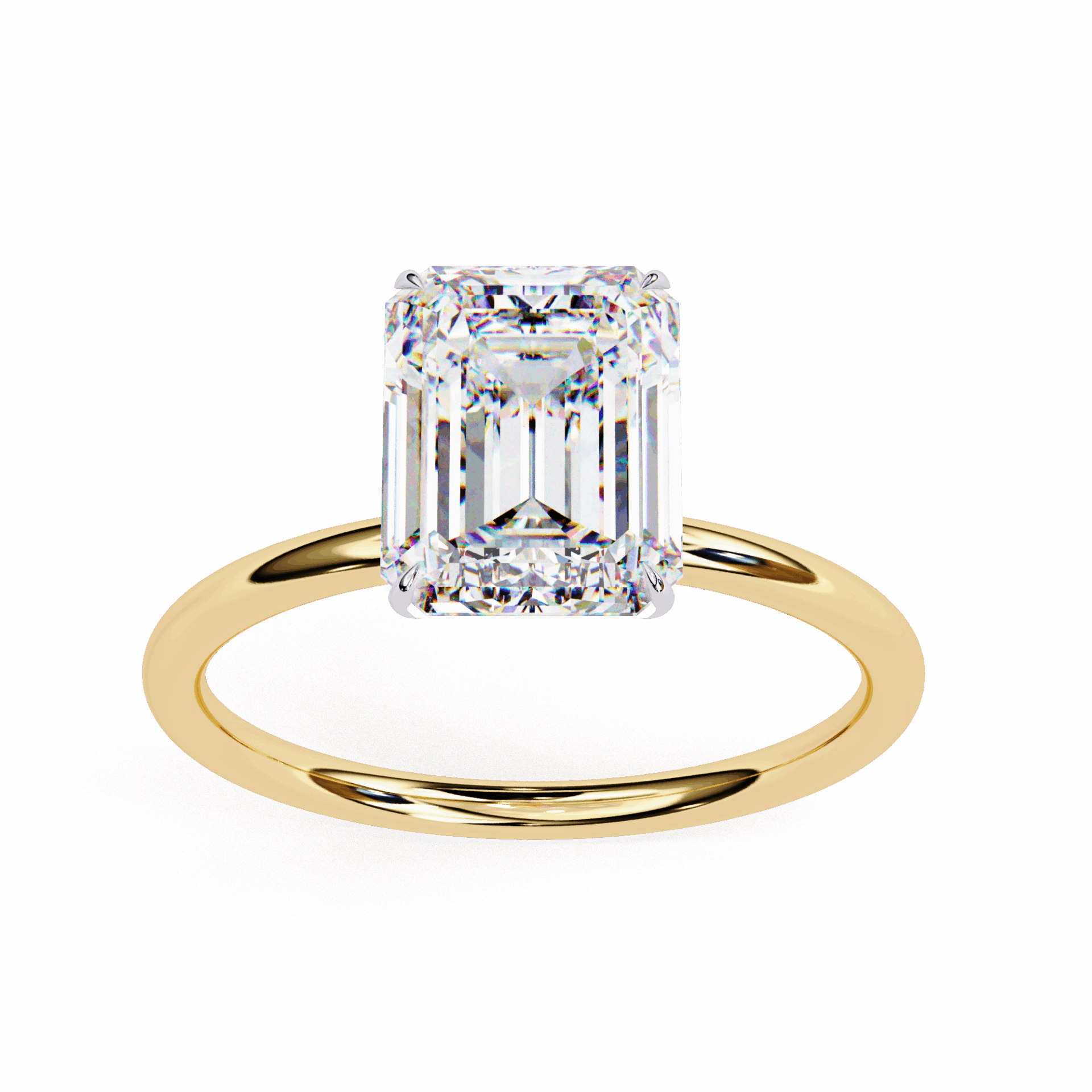2.5 Carat Emerald The Classic Bond Solitaire Ring in Moissanite | House of Estara