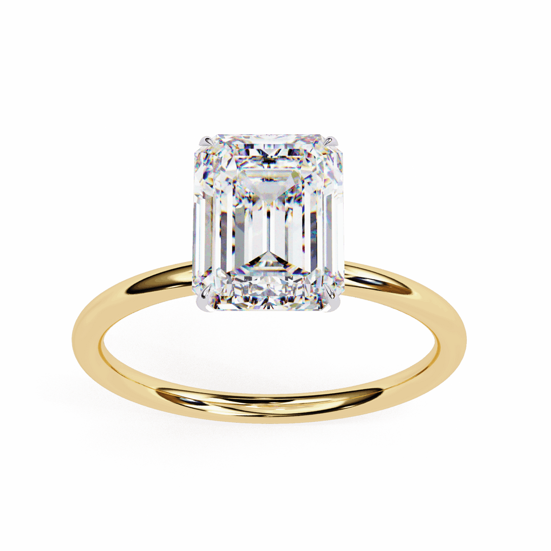 2.5 Carat Emerald The Classic Bond Solitaire Ring in Moissanite | House of Estara
