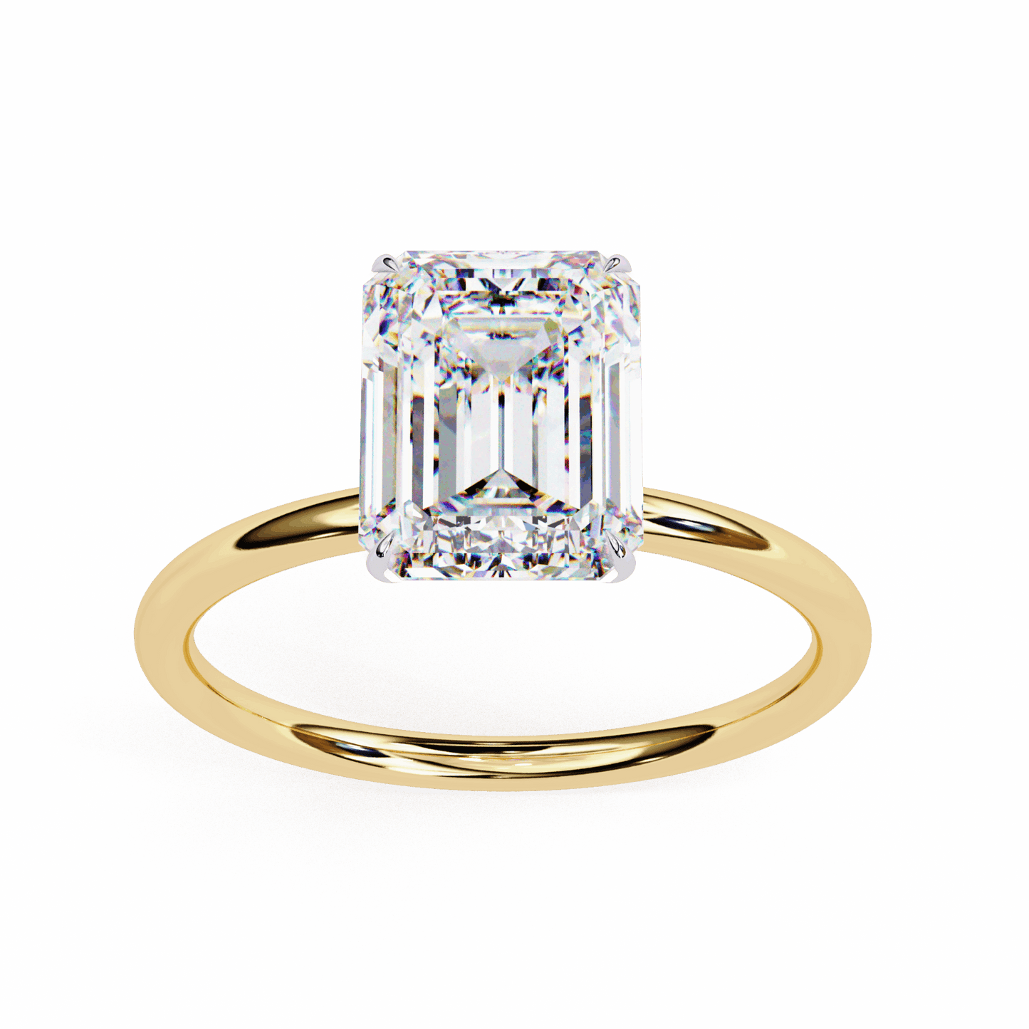 2.5 Carat Emerald The Classic Bond Solitaire Ring in Moissanite | House of Estara