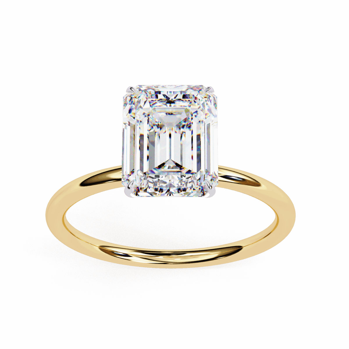 2.5 Carat Emerald The Classic Bond Solitaire Ring in Moissanite | House of Estara