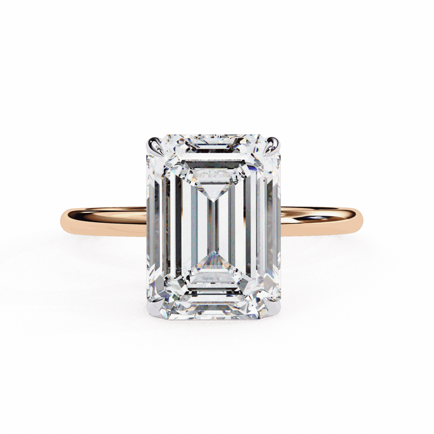 2.5 Carat Emerald The Classic Bond Solitaire Ring in Moissanite | House of Estara