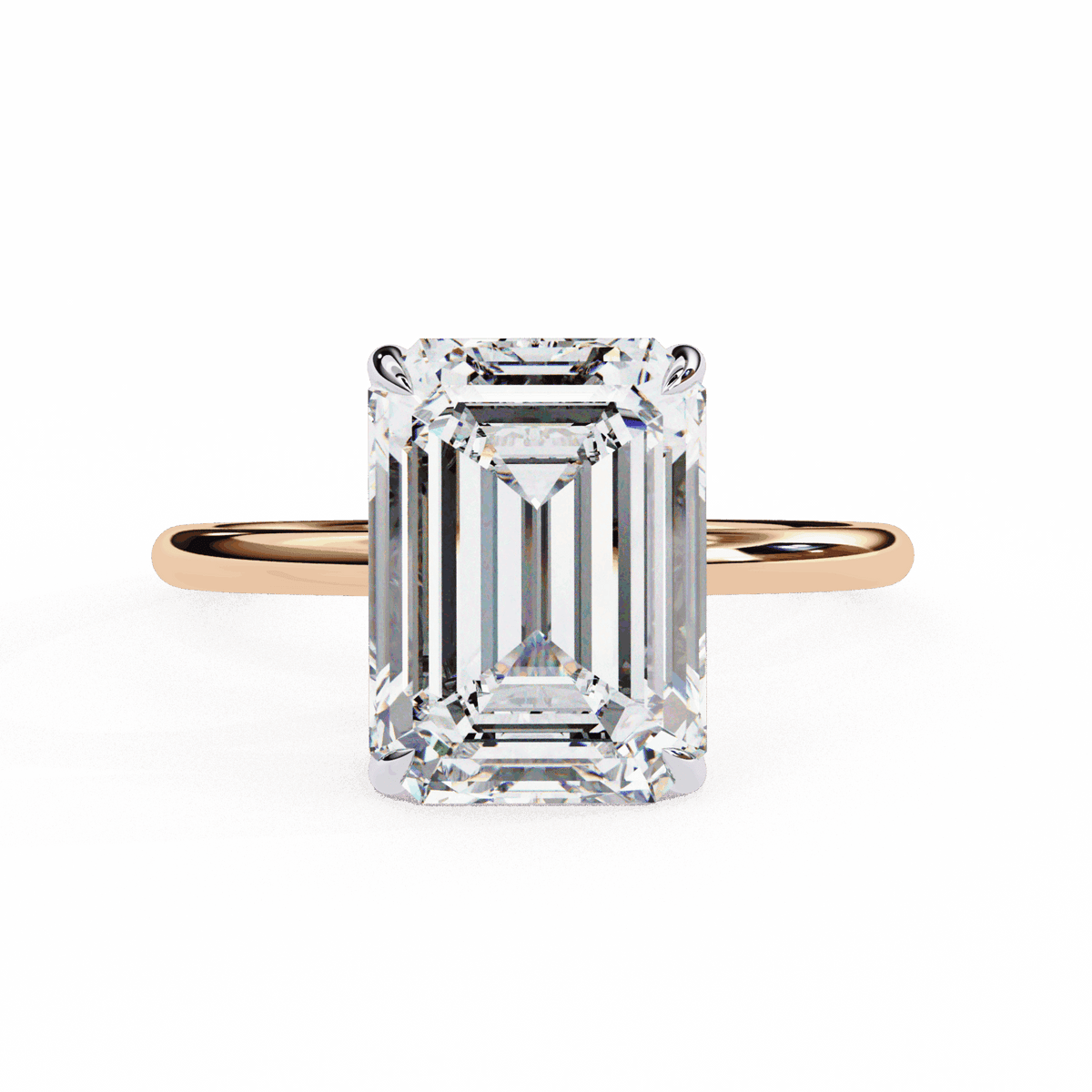 2.5 Carat Emerald The Classic Bond Solitaire Ring in Moissanite | House of Estara